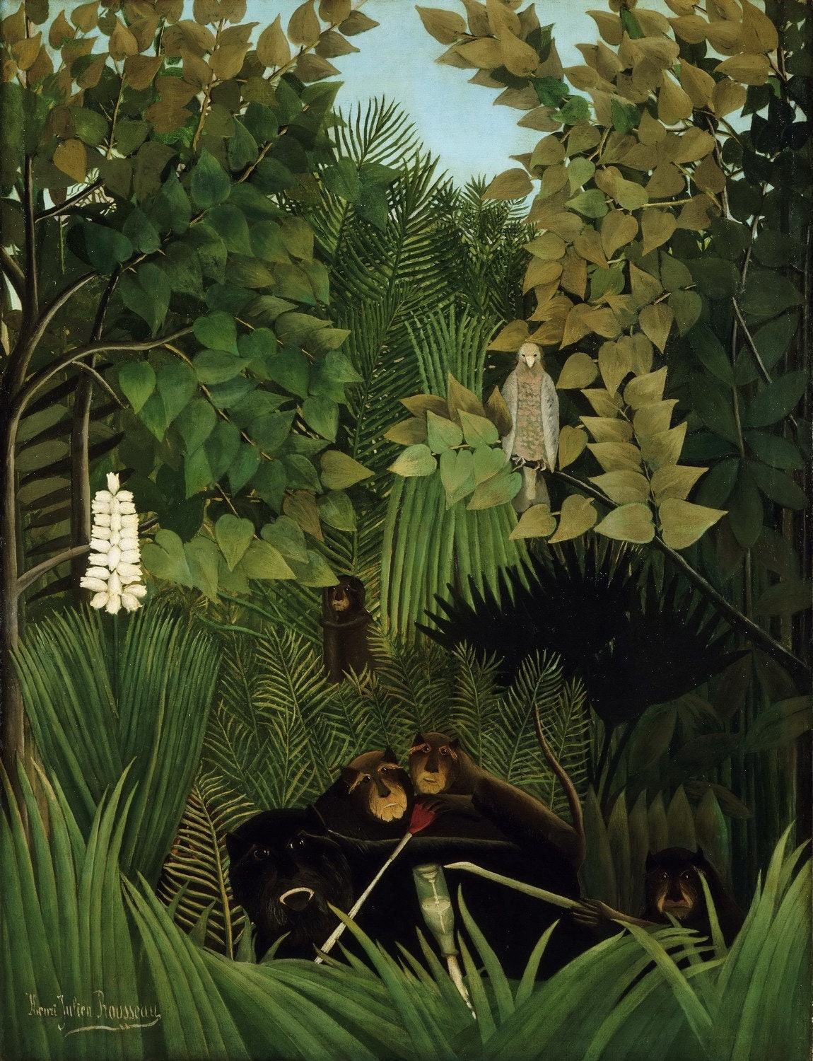 ロシア芸術大師作品　油彩　50号　陽光庭園 アンリ・ルソー - 陽気な道化師たち (1906) 美術館品質のロールド油絵