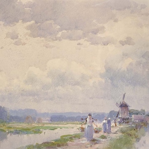 William Henry Holmes (1846-1933) - In Holland, Museum Quality Rolled Oil Painting Reproduction (D4060)