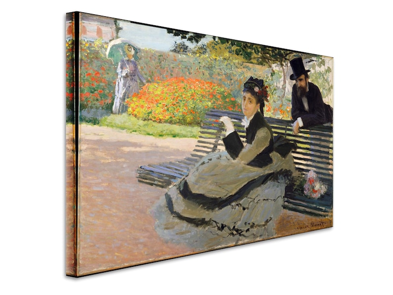 Claude Monet, Camille Monet on a Garden Bench 1873 Museum Quality ...