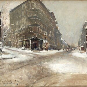 Arvid Johansson - Winter in Paris 1894 Museum Quality Rolled Oil Painting Reproduction (D5060)