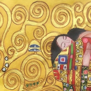 Gustav Klimt Lebensbaum Handgemalt Gold Struktur Ölgemälde Museum Qualitäts reproduktion D4060 Bild 3