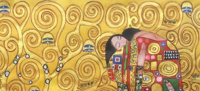 Gustav Klimt Lebensbaum Handgemalt Gold Struktur Ölgemälde Museum Qualitäts reproduktion D4060 Bild 3