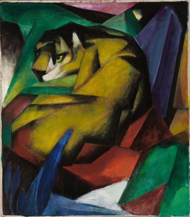 Franz Marc Tiger 1912 Museum Quality Oil Painting Etsy