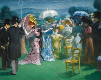 Louis Anquetin - At The Races (c1895) Museum Quality Rolled Oil Painting Reproduction (D4060)