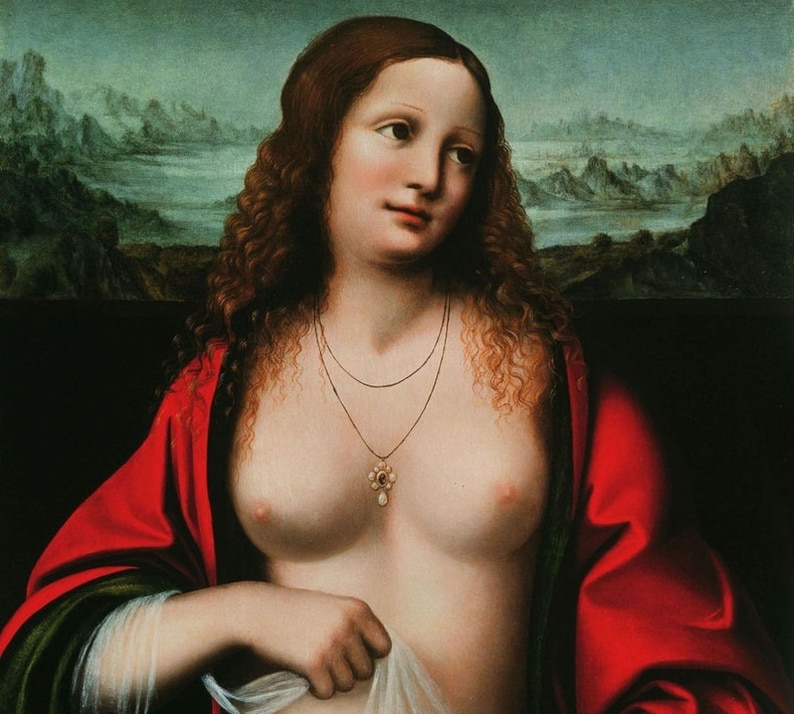 Leonardo Da Vinci Mary Magdalene Oil Painting Museum Quality image 0
