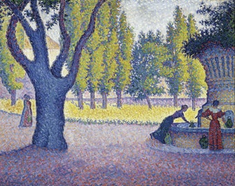 Paul Signac - Saint-Tropez, Fontaine des Lices 1895 Musée Qualité Peinture à l’huile Reproduction (D5060)