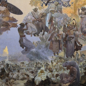 Alphonse Mucha - Svantovit Celebration on the Island of Rugen (1912) - Rolled Oil Painting Museum Quality Reproduction (D4060)