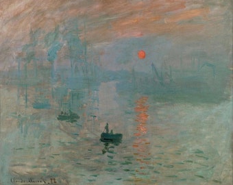 Claude Monet, Impression, Sunrise 1872 Museum Quality Rolled Oil Painting Reproduction (D4560)