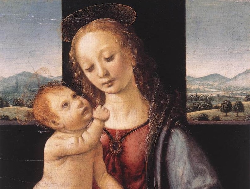 Leonardo Da Vinci Madonna and Child with a Pomegranate Oil Painting ...