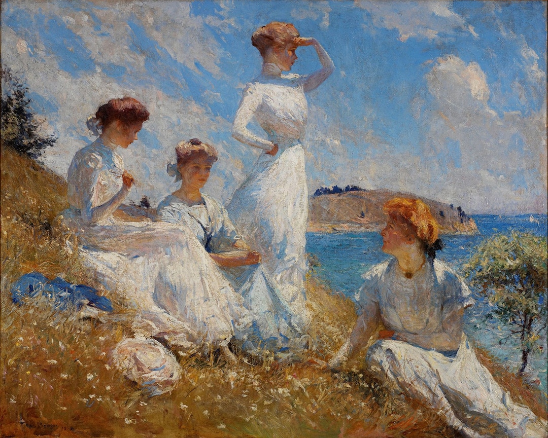 フランク ウェストン ベンソン - 1900 年夏 美術館品質のロールド油絵