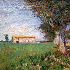 Vincent van Gogh - Farmhouse in a Wheat Field 1888 Museum Quality Rolled Oil Painting Reproduction (D5060)