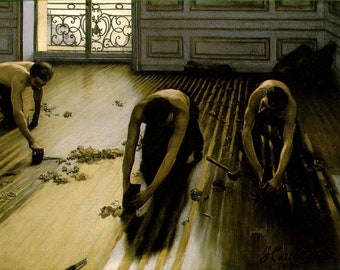 Gustave Caillebotte - Les Grattoirs de sol (1875) - Reproduction de peinture à l’huile de qualité muséale (D4060)