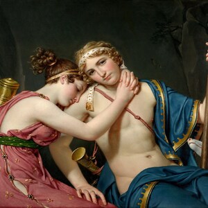 Jacques-Louis David - The Farewell of Telemachus and Eucharis 1818 Museum Quality Rolled Oil Painting Reproduction (D5060)