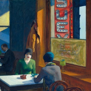 Edward Hopper - Chop Suey 1929 Museum Quality Rolled Oil Painting Reproduction (D5060)