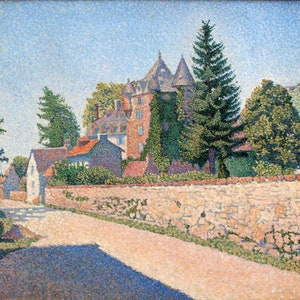 Paul Signac - Combiat Castle (1887) Museum Quality Rolled Oil Painting Reproduction (D4060)