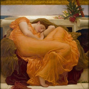 Frederic Leighton, Flaming June 1895, Hand Painted Museum Quality Rolled Oil Painting Reproduction (D50)