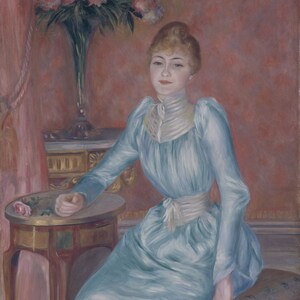 Pierre-Auguste Renoir - Portrait of Madame Bonnières (1889) Museum Quality Rolled Oil Painting Reproduction (D6045)