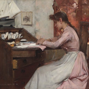 Albert Chevalier Tayler - The Letter 1888 Museum Quality Rolled Oil Painting Reproduction (D5060)