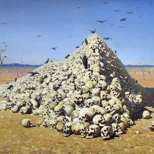 Vasily Vereshchagin - The Apotheosis of War (1871) Museum Quality Rolled Oil Painting Reproduction (D4060)