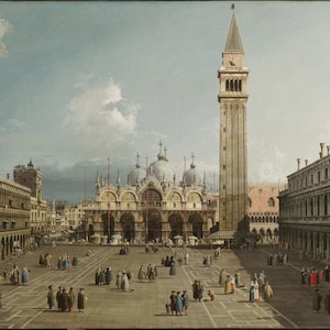 Canaletto - Piazza San Marco, Venice (c1723-24) - Rolled Oil Painting Museum Quality Reproduction (D4060)