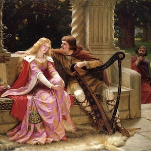 Edmund Blair Leighton - The End of the Song 1902 Riproduzione di un dipinto a olio arrotolato di qualità museale (D5060)