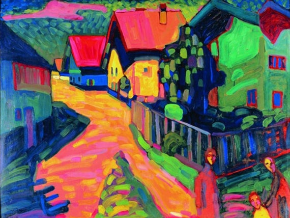 カンディンスキー、「女たちのいるムルナウの通り」、希少な画集より