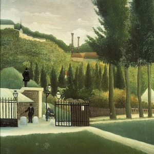 Henri Rousseau - Puerta de peaje (puesto de aduanas) (c.1890) Reproducción de pintura al óleo pintada a mano con calidad de museo (D6050)