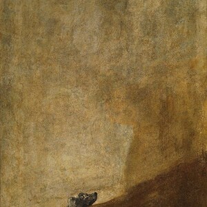 Francisco Goya, The Dog 1819, Museum Quality Rolled Oil Painting Reproduction (D6040)
