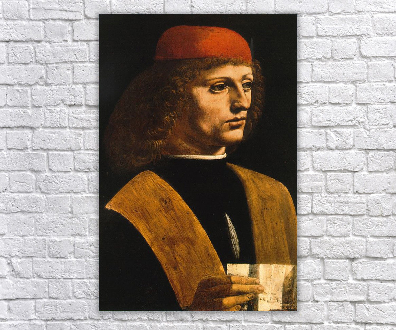 レオナルド ダ ヴィンチ 音楽家の肖像 ロールド 油絵 美術館品質