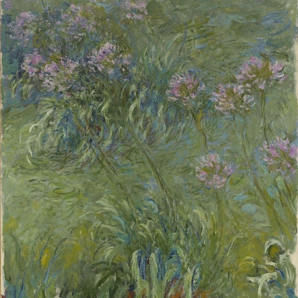 Claude Monet, Agapanthus 1914 Hand Painted Museum Quality Oil Painting Reproduction (D6050)