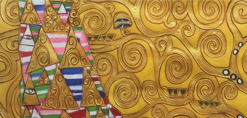 Gustav Klimt Lebensbaum Handgemalt Gold Struktur Ölgemälde Museum Qualitäts reproduktion D4060 Bild 4