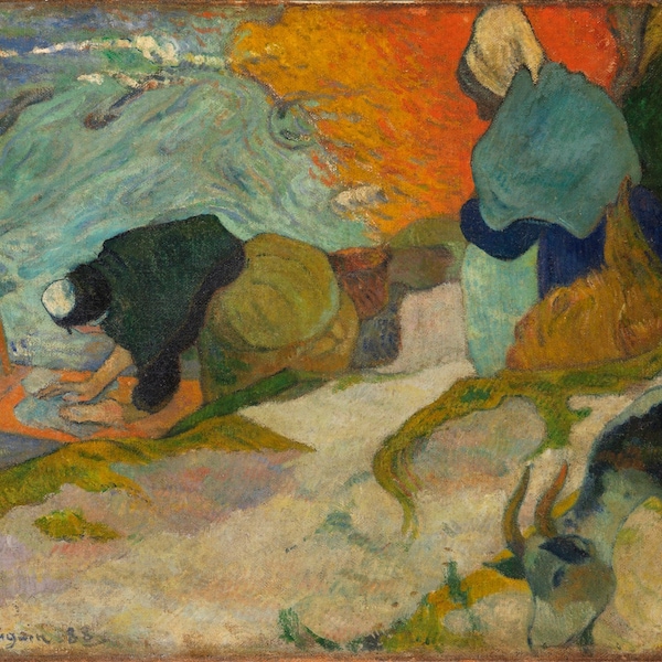 Paul Gauguin - Washerwoman in Arles 1888 Museum Qualität Ölgemälde Reproduktion (D5060)