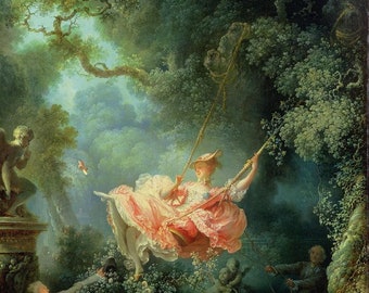 Jean-Honoré Fragonard The Swing Museum Quality Rolled Oil Painting Reproduction (D6045)