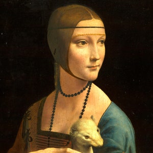 Leonardo Da Vinci Lady with an Ermine Rolled Oil Painting Museum Quality Reproduction (D4560)