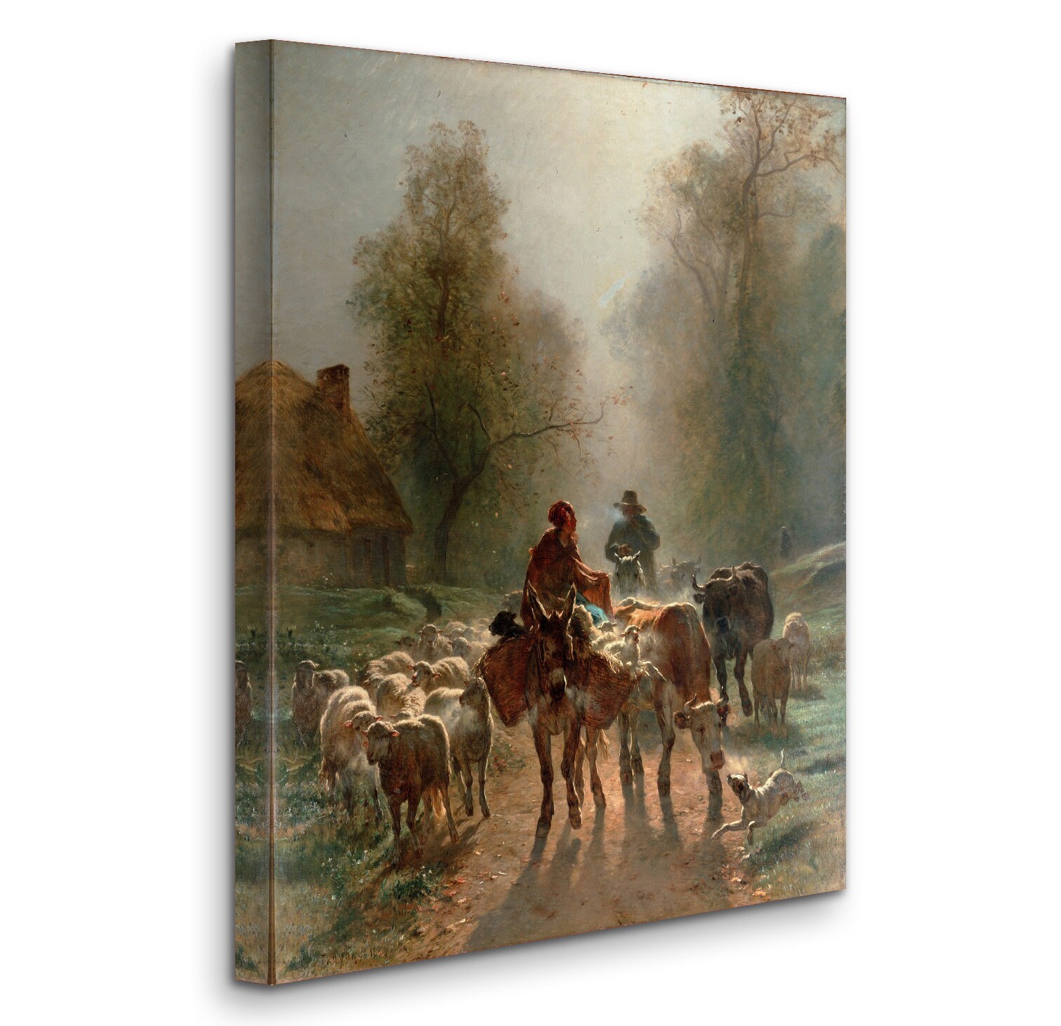 コンスタン・トロワイヨン - 市場へ向かう途中 (1859) 手描き美術館