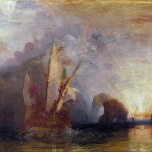 Joseph Mallord William Turner - Ulysses Deriding Polyphemus, Homer&#39;s Odyssey (1829) Museum Quality Rolled Oil Painting Reproduction (D4060)
