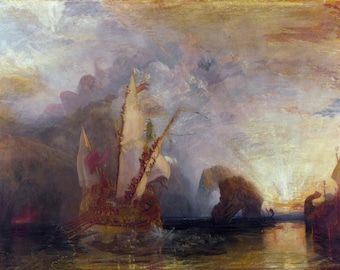 ターナー作「ポリュフェモスを嘲笑するユリシーズ」1927年 リトグラフ