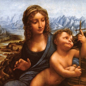 Leonardo Da Vinci Madonna of the Yarnwinder Rolled Oil Painting Museum Quality Reproduction (D4560)
