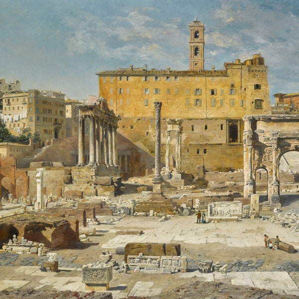 Veronika Maria Herwegen-Manini - The Roman Forum 1886 Museum Quality Oil Painting Reproduction (D3560)