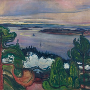 Edvard Munch Train Smoke (1900) Museum Quality Rolled Oil Painting Reproduction (D4560)