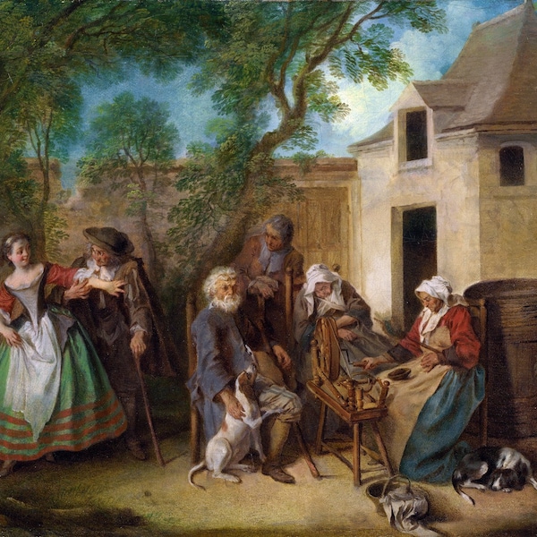 Nicolas Lancret - Les quatre âges de la vieillesse de l’homme (entre 1730 et 1734) Musée Reproduction de peinture à l’huile de qualité (D4560)