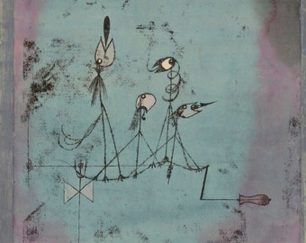 Paul Klee : Twittering Machine (1922) Museum Quality Rolled Oil Painting Reproduction (D6045)