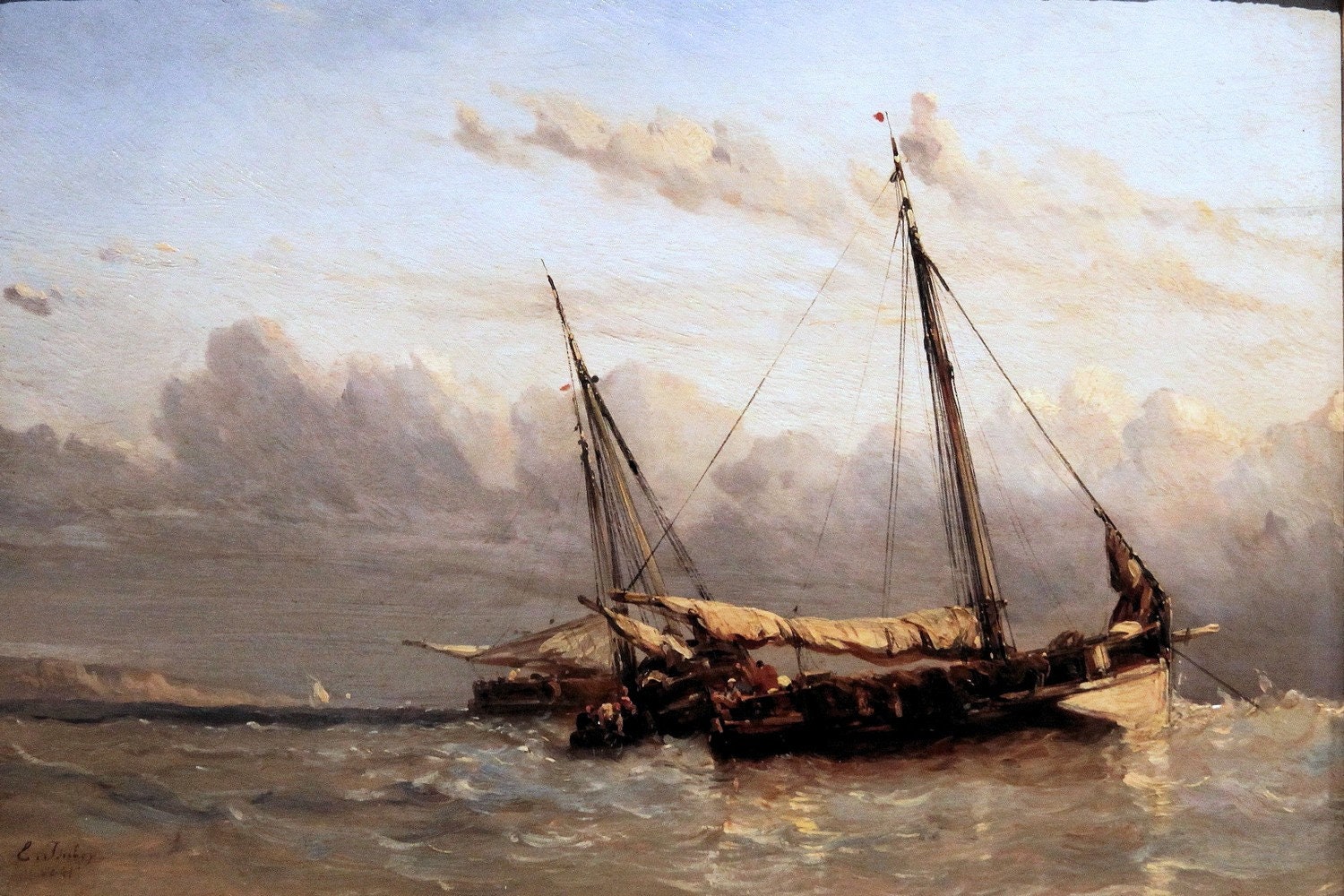 ウジェーヌ・イザベイ (1803-1886) - 漁船 (Barques de peche