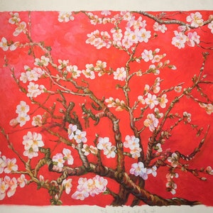 15% OFF Vincent van Gogh - Red Almond Blossom (1890) 22,5&quot;x28&quot; | 57x70cm Hand Painted Museum Quality Oil Painting Reproduction