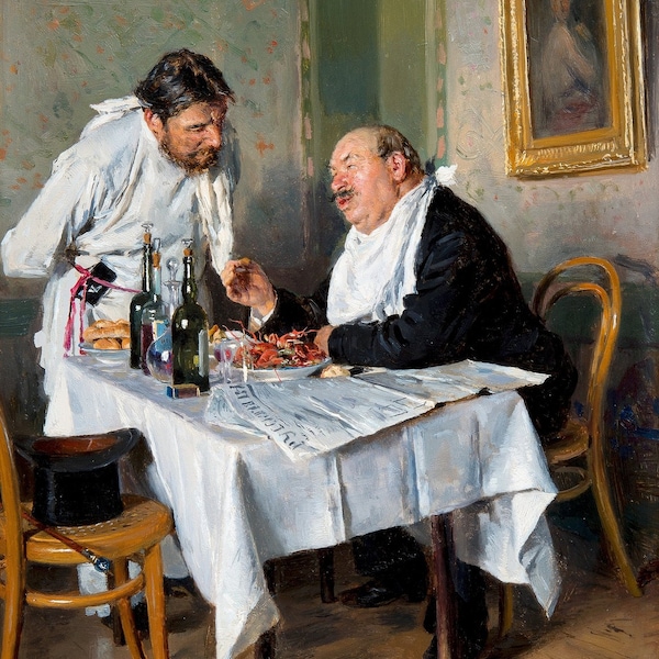 Vladimir Egorovich Makovski - Dans la taverne (1887) Musée Qualité Peinture à l’huile Reproduction (D6045)