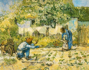 Vincent van Gogh - Primi passi (1889) Riproduzione della pittura a olio di qualità museale (D4560)