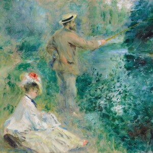Pierre-Auguste Renoir - Angler 1874 Museum Quality Rolled Oil Painting Reproduction (D5060)