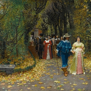 Marie-Francois Firmin-Girard - The Betrothed 1874 Museum Quality Rolled Oil Painting Reproduction (D5060)