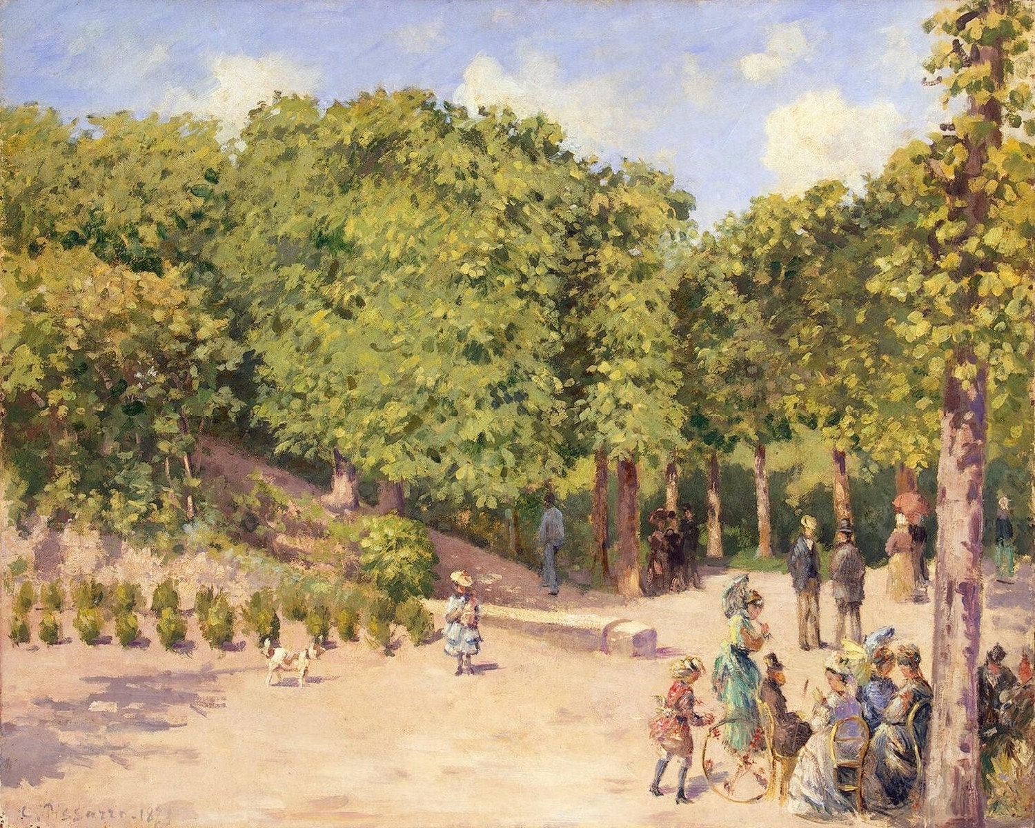 Camille Pissarro - Town Park in Pontoise 1873 Museum Quality Rolled Oil Painting Reproduction (D5060)