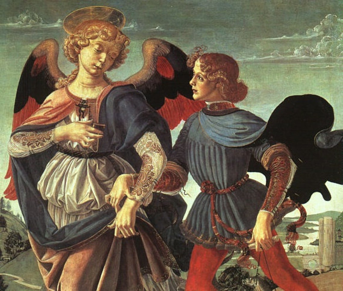 Leonardo Da Vinci Tobias and the Angel Oil Painting Museum Etsy